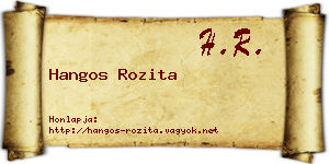 Hangos Rozita névjegykártya